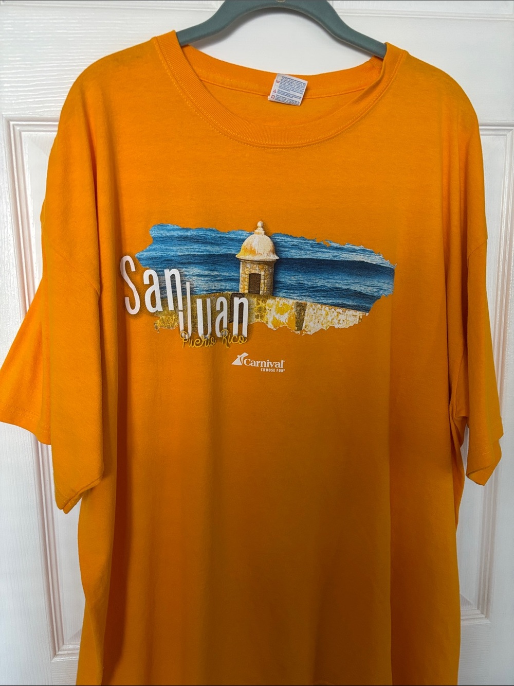 San Juan Puerto Rico Carnival Cruise Shirt - Bright Orange